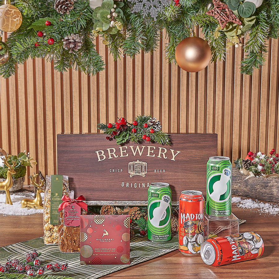 A Beer with Santa Gift Basket, beer gift, beer, christmas gift, christmas, chocolate gift, chocolate, Maine delivery