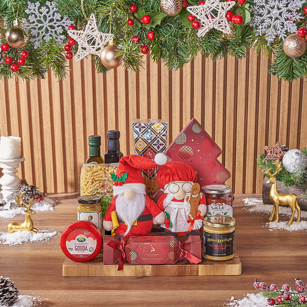 Holiday Pasta and Truffle Gift Basket – how the gift is presented