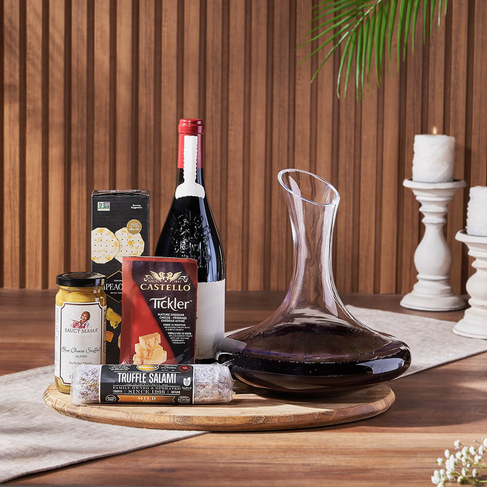 Truffle Salami and Wine Gift Set – how the gift is presented