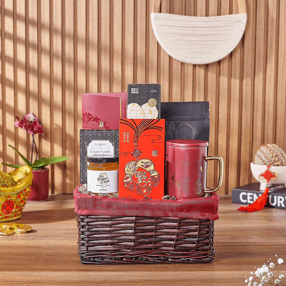 Chinese New Year Sweet Treats Basket – how the gift is presented