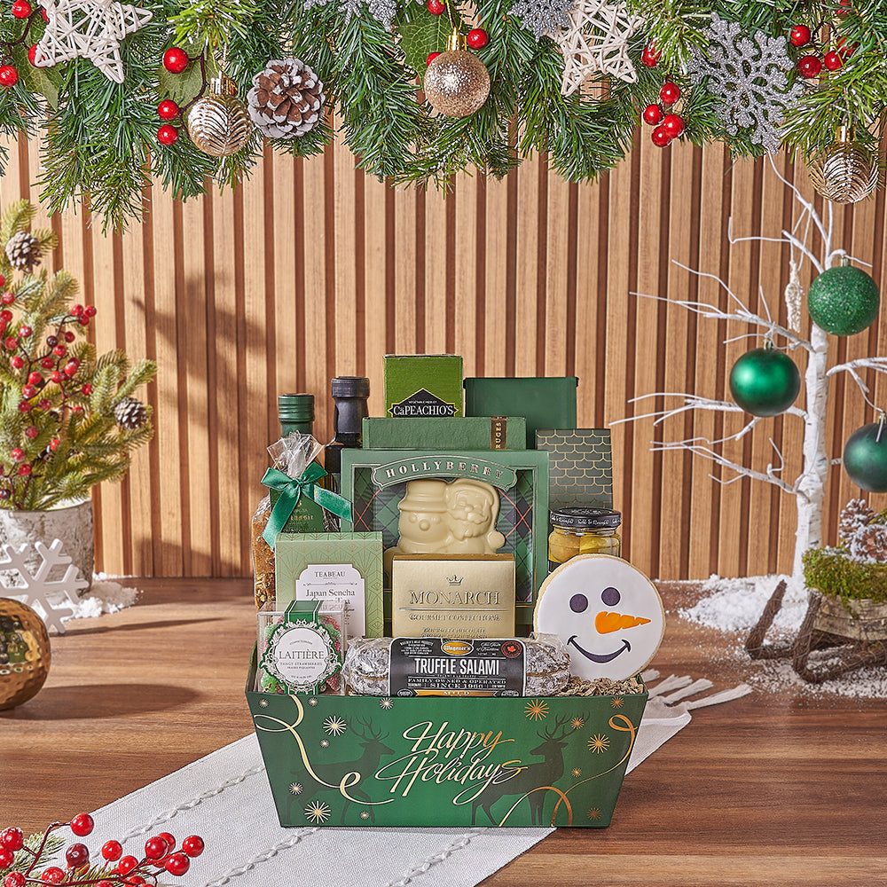Christmas Market Food Gift Basket – how the gift is presented