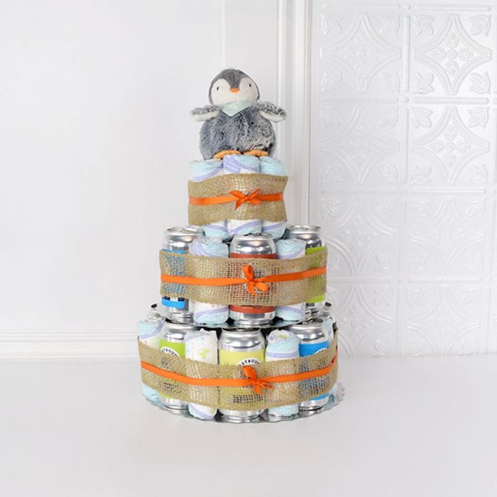 New Baby Craft Beer Basket – how the gift is presented