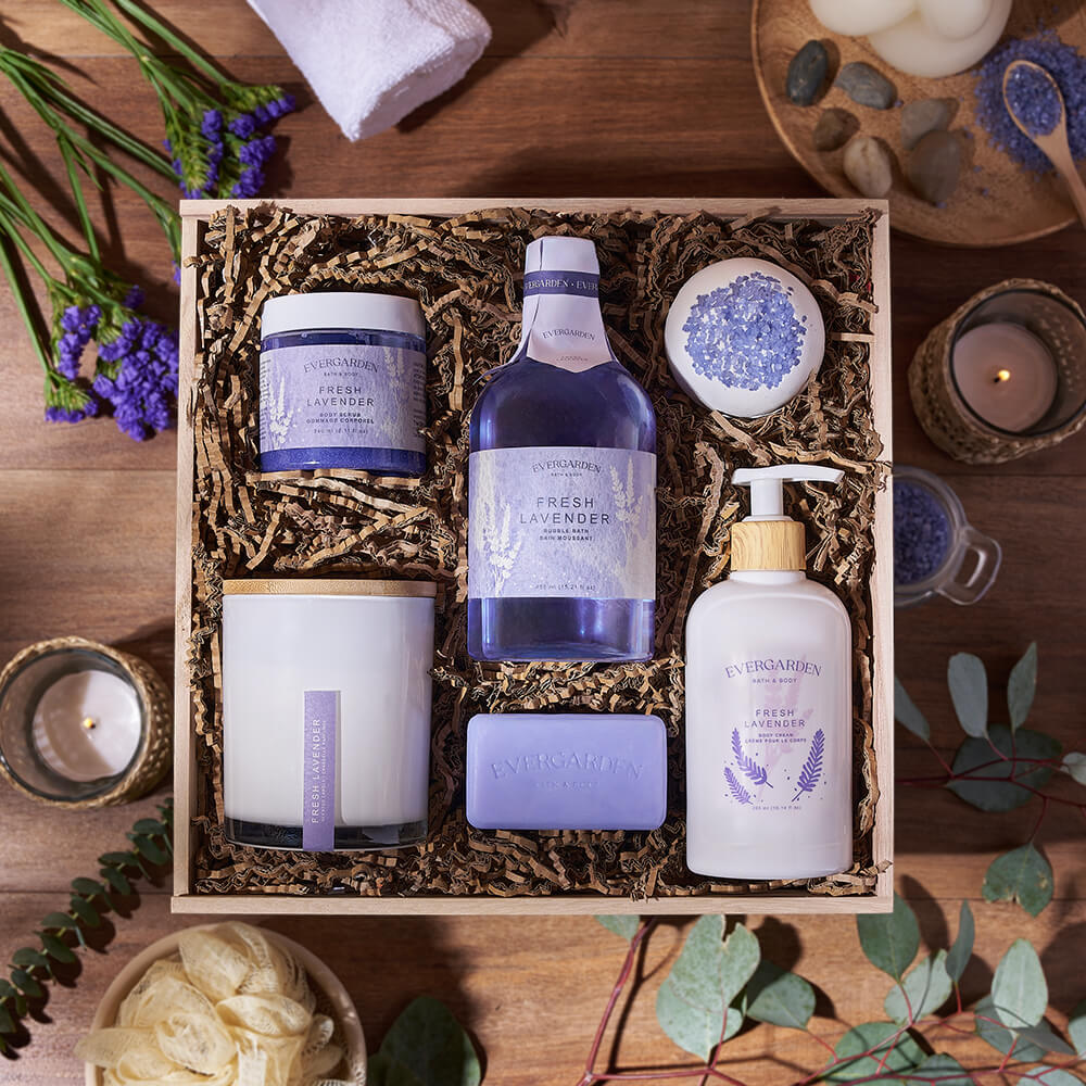 Lavender Bath Gift Box – how the gift is presented