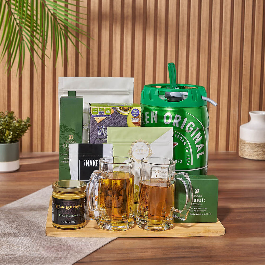 Guildwood Beer & Snacks Basket from Maine Baskets - Beer Gift Set - Maine Delivery