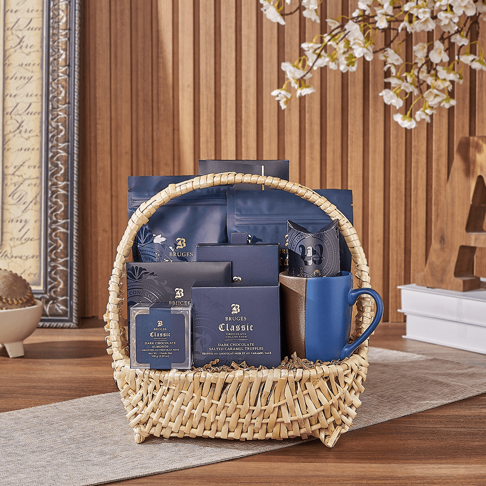 Halal Assorted Dark Chocolate Basket – how the gift is presented