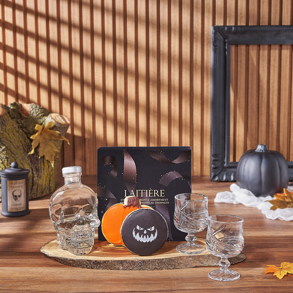 Halloween Vodka with Chocolate Truffles – how the gift is presented