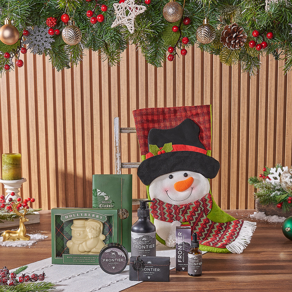 Festive Sandalwood Spa Stocking Set – how the gift is presented