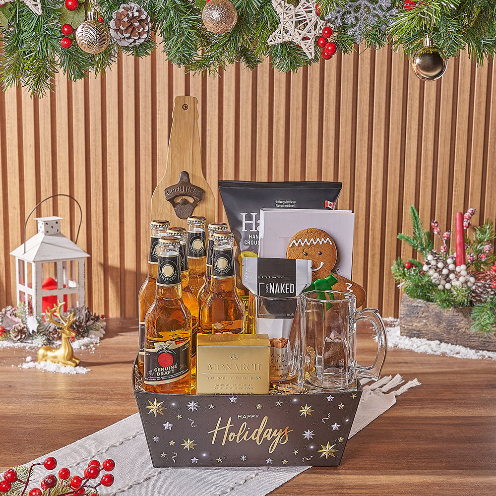 Holiday Beer and Gourmet Snack Set – how the gift is presented