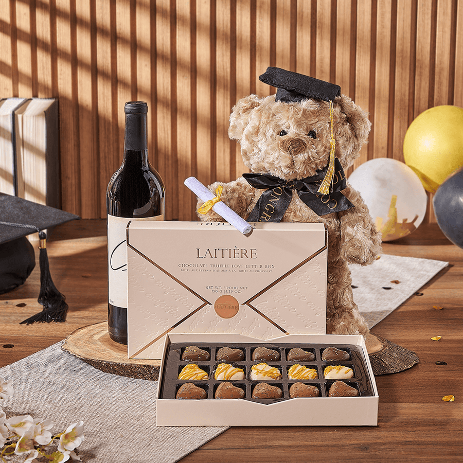 Love Letter to Graduation Gift, graduation gift, graduation, wine gift, wine, chocolate gift, chocolate, Maine delivery