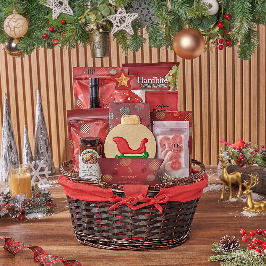 Red & White Christmas Wine Set, wine gift, wine, christmas gift, christmas, chocolate gift, chocolate, Maine delivery