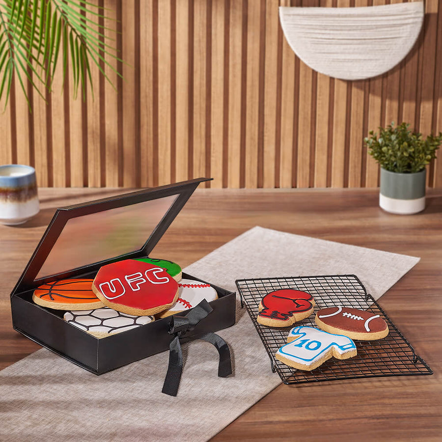 Sports Cookie Gift Box, cookie gift, cookie, sports gift, sports, Maine Delivery