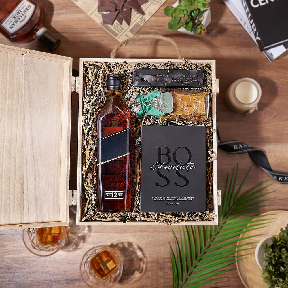 Liquor with Dark Chocolate Set – how the gift is presented