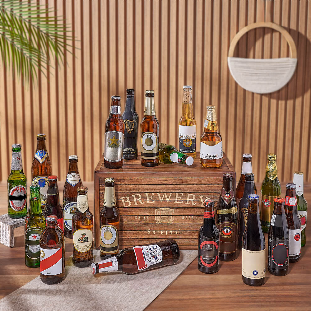 Special Occasion Beer Gift Basket with 24 Assorted Beers – how the gift is presented