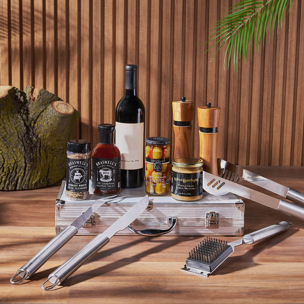 Wine and Braswell's BBQ Gift Set – how the gift is presented