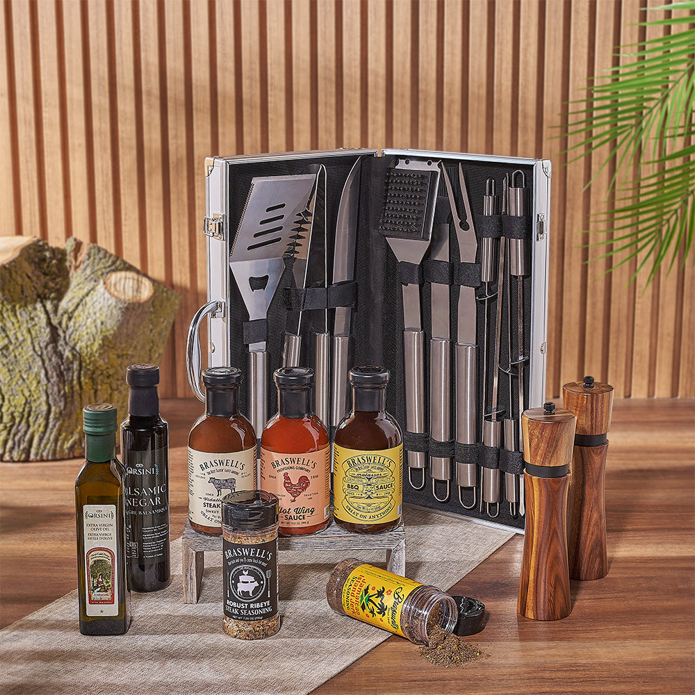 Premium Grill Utensil Set Gift Basket – how the gift is presented