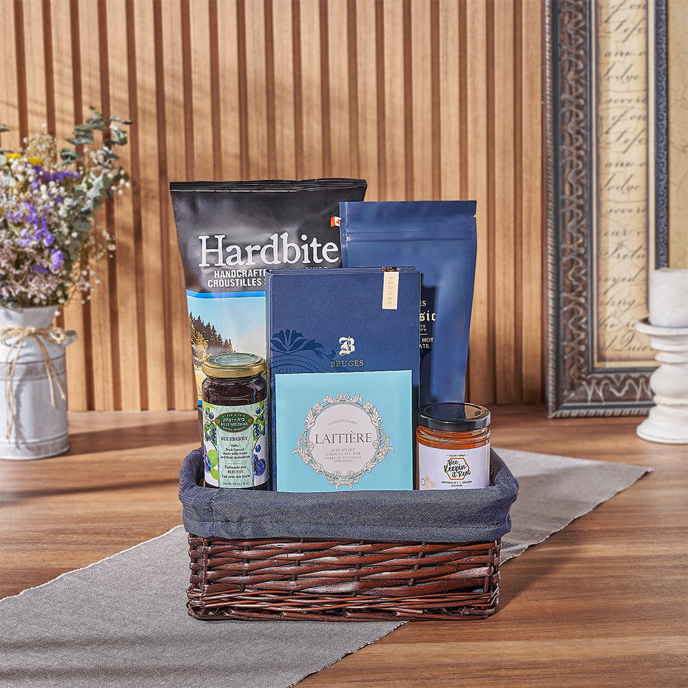 The Hanukkah Kosher Wine &amp;amp; Pasta Basket from Maine Baskets is a stunning gift - Maine Delivery