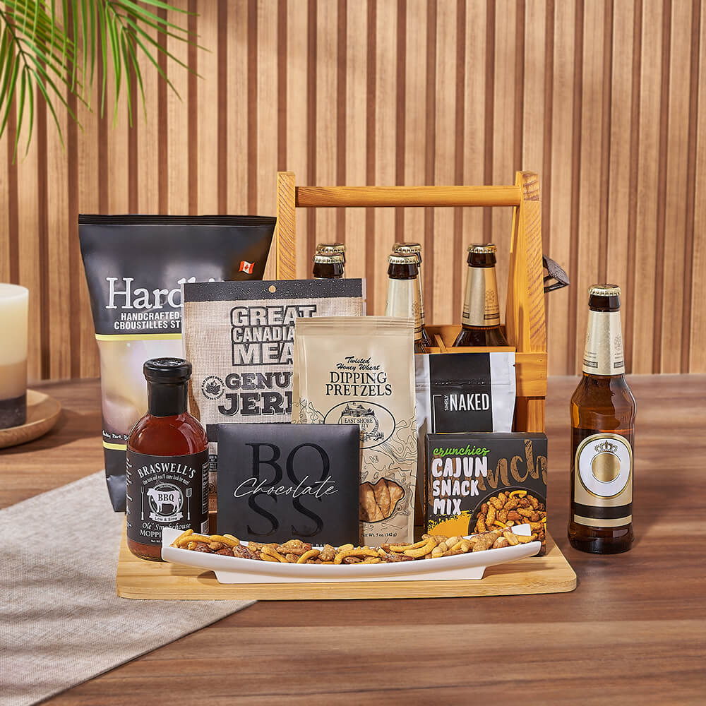 Craft Beer Gift Basket with Jerky – how the gift is presented