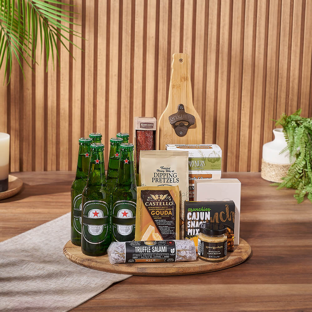 Beer &amp; Cheese Lover's Basket, beer gift, beer, charcuterie gift, charcuterie, Maine Delivery
