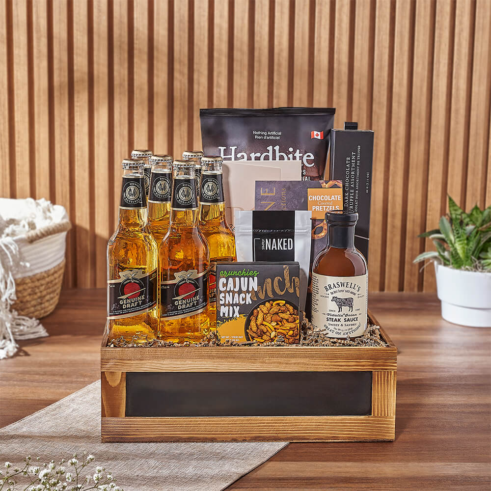 Beer &amp; Total Snacking Crate, beer gift, beer, gourmet gift, gourmet, chocolate gift, chocolate, Maine Delivery