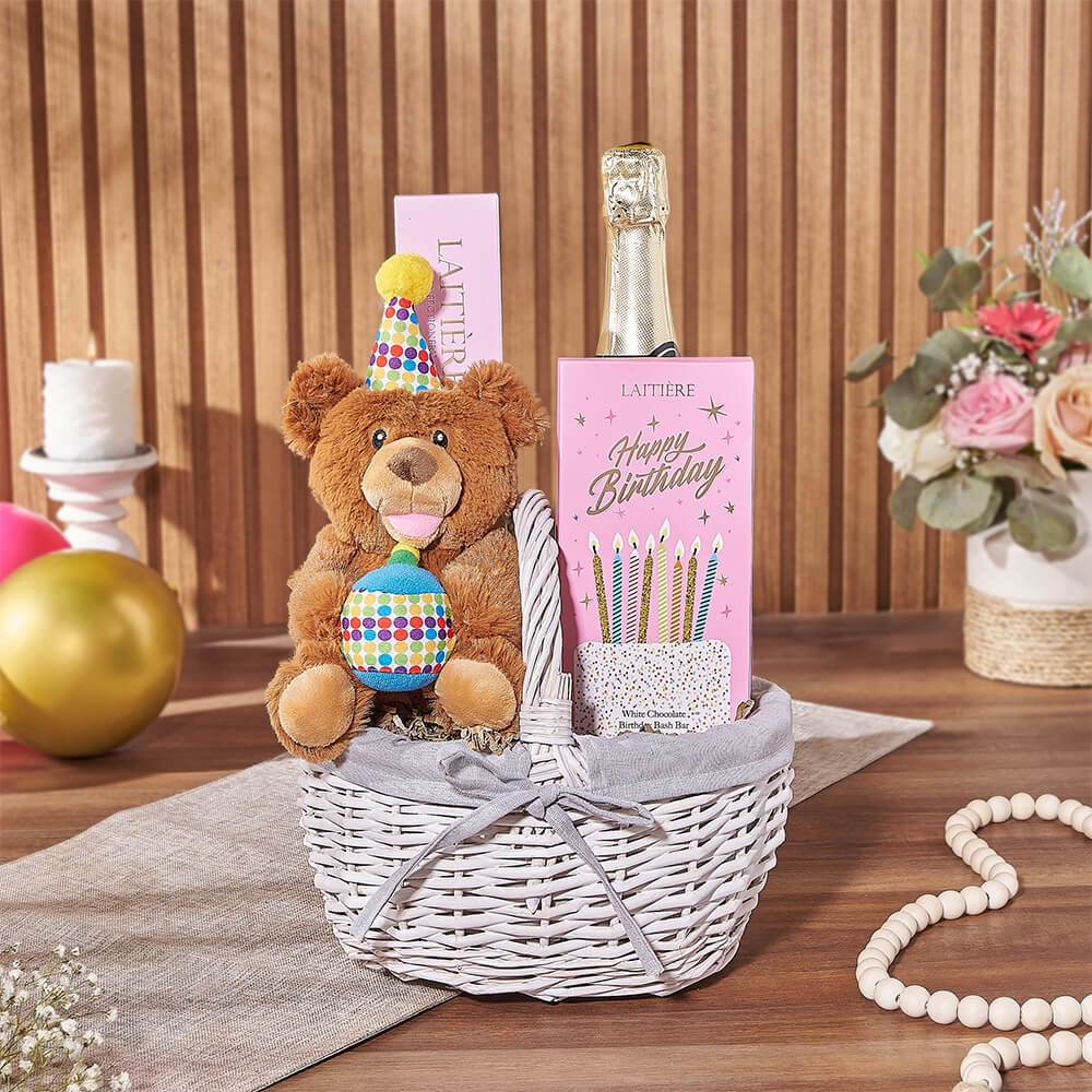 Bubbly Birthday Gift Basket from Maine Baskets - Champagne Gift Set - Maine Delivery