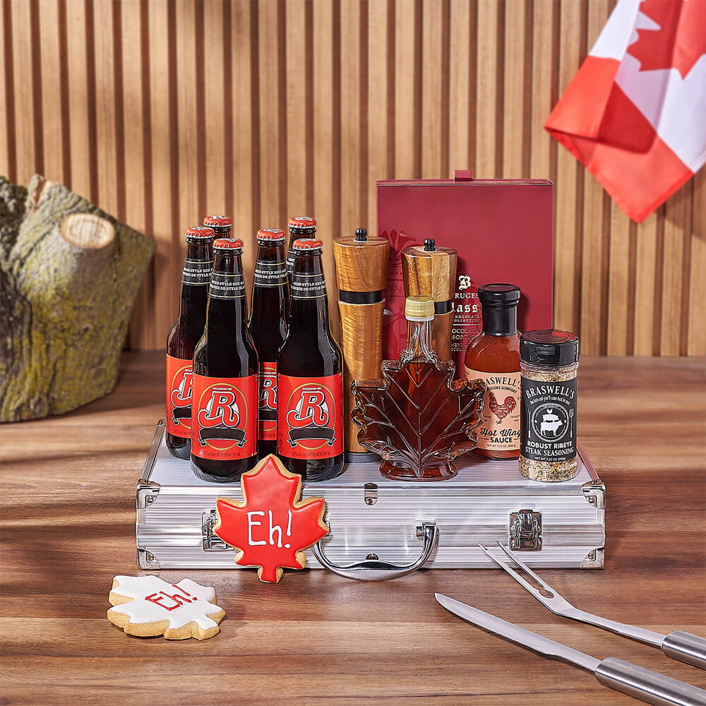 Canada Day Beer &amp; Grill Gift Set from Maine Baskets - Beer Gift Basket - Maine Delivery
