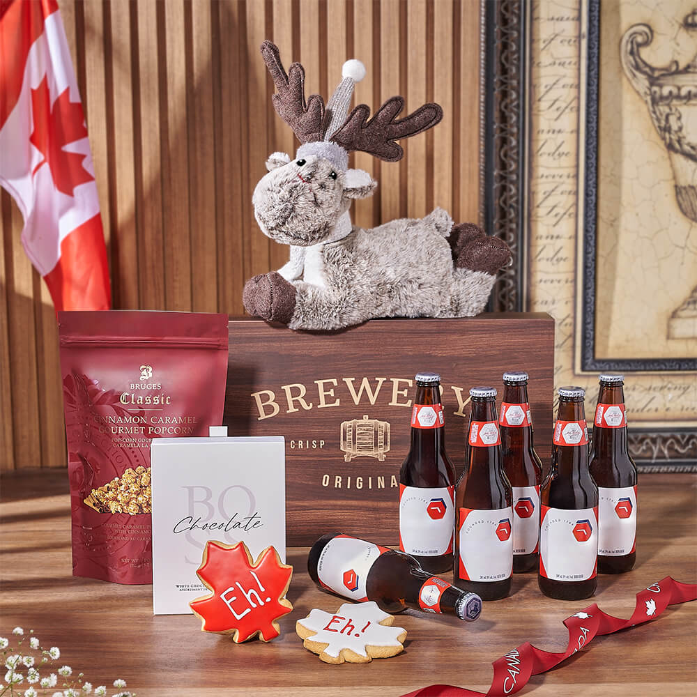 Canada Day Sweet Treat &amp; Beer Gift from Maine Baskets - Beer Gift Set - Maine Delivery