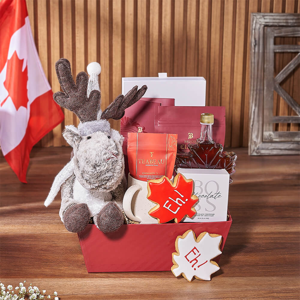 Canada Day Tea & Treat Gift from Maine Baskets - Tea Gift Set - Maine Delivery