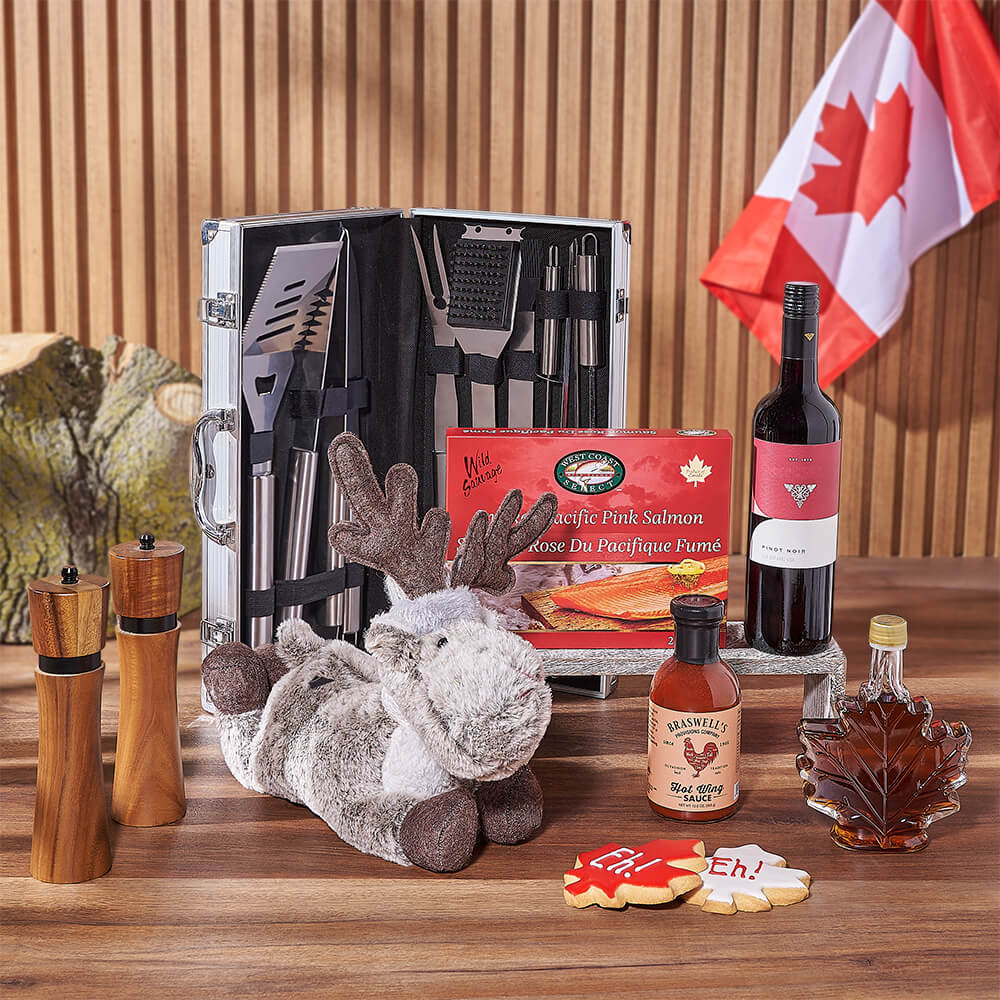 Canada Day Wine &amp; Grilling Gift - Maine Baskets - Maine Delivery
