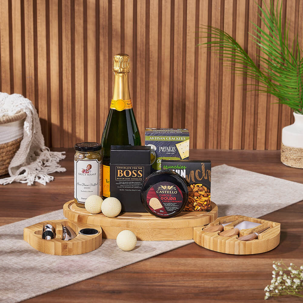 Cheese &amp; Champagne Celebration Gift Set from Maine Baskets - Champagne Gift Basket -  Maine Delivery