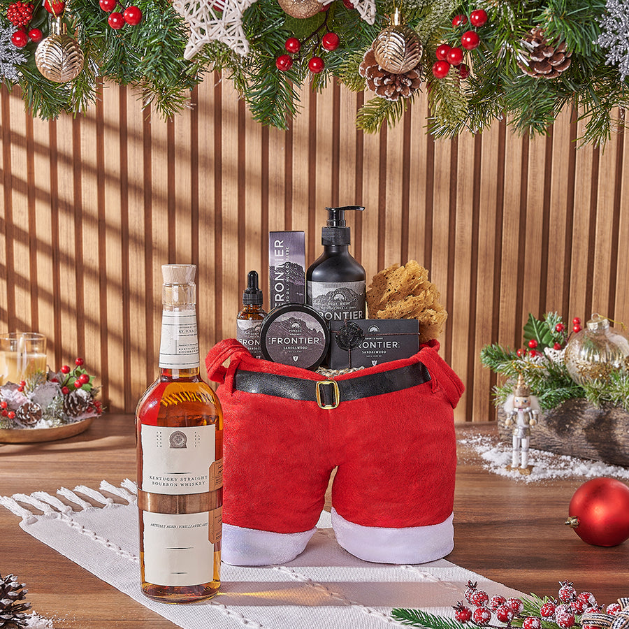 Christmas Liquor & Spa Gift Bag, liquor gift, liquor, spa gift, spa, Christmas gift, Christmas, men's spa gift, men's spa, Maine delivery