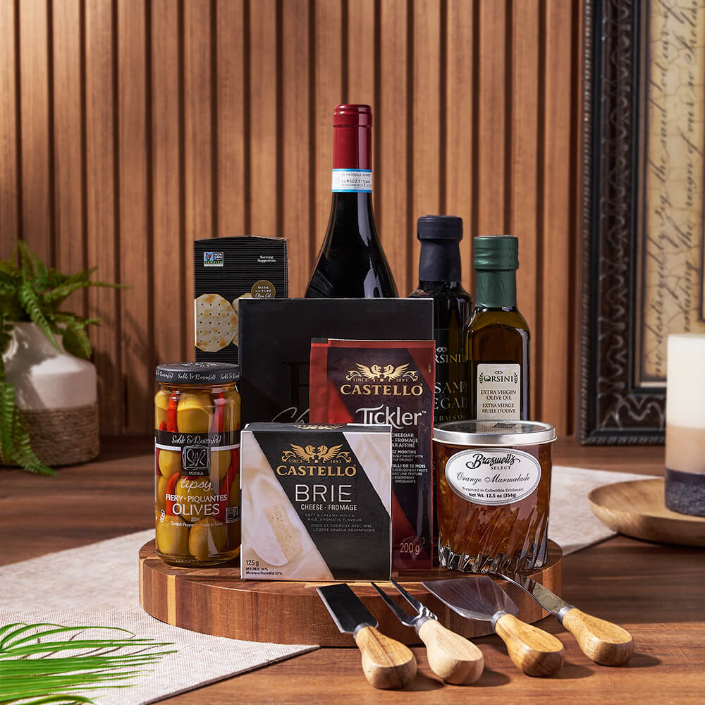 Classic Wine &amp; Dine Gift Basket, wine gift, wine, gourmet gift, gourmet, Maine delivery
