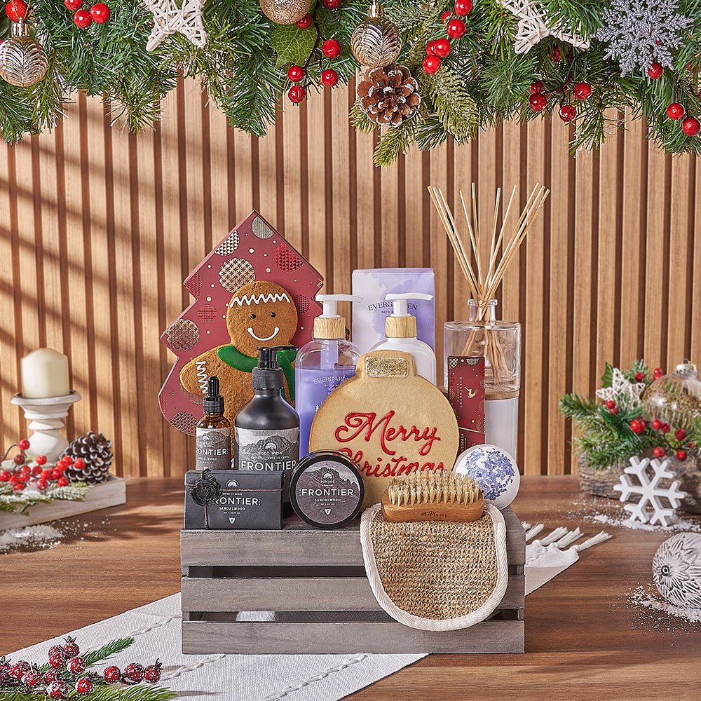 Complete Christmas Spa Gift Crate, Christmas gift, Christmas, spa gift, spa, chocolate gift, chocolate, Maine delivery