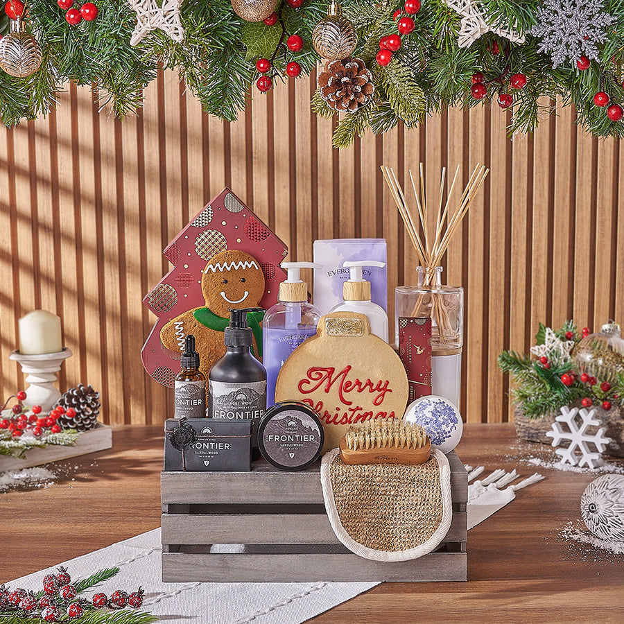 Complete Christmas Spa Gift Crate, Christmas gift, Christmas, spa gift, spa, chocolate gift, chocolate, Maine delivery