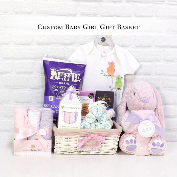 Custom Baby Girl Gift Basket from  Maine Baskets -  Maine Delivery