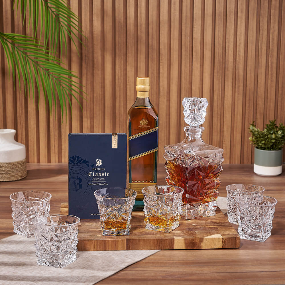 Enduring Decanter &amp; Liquor Gift Set from Maine Baskets - Liquor Gift Basket - Maine Delivery