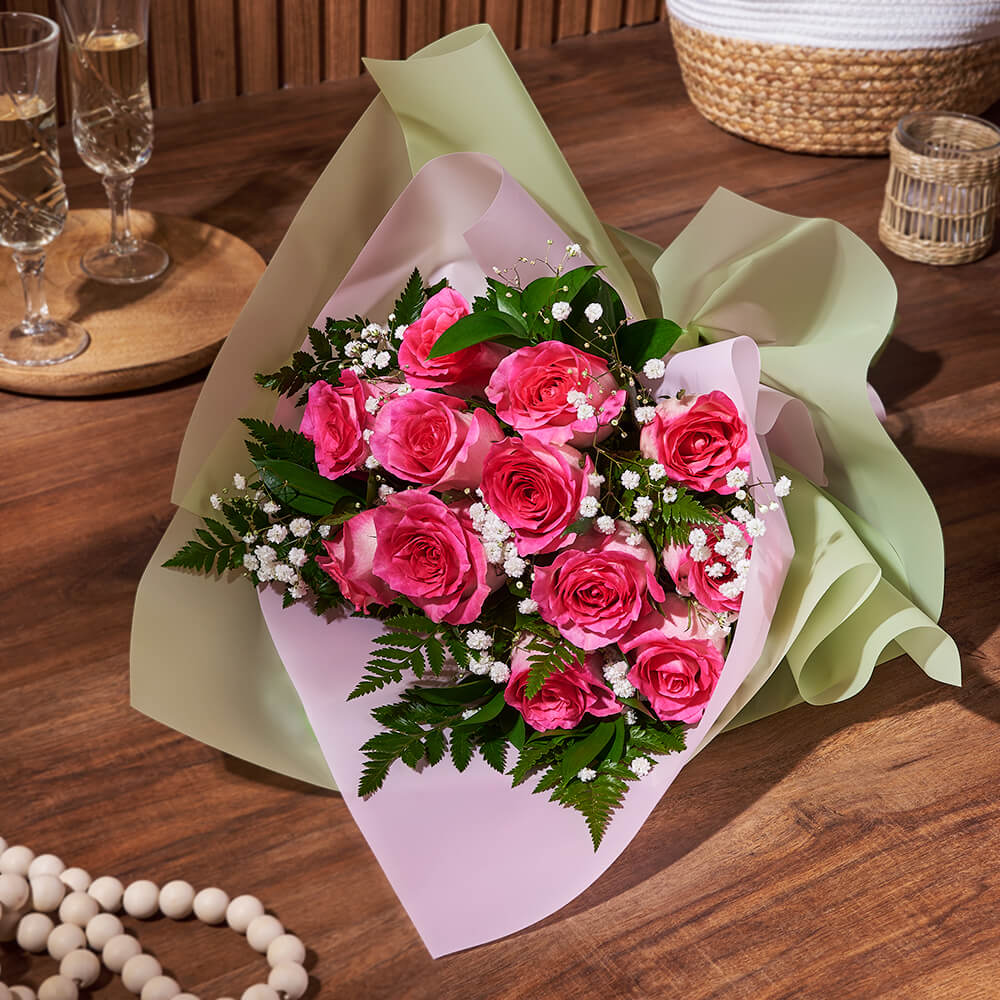Enduring Pink Rose Gift from Maine Baskets - Flower Gift - Maine Delivery