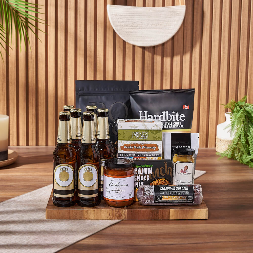 Etobicoke Beer &amp; Crunch Snack Basket from Maine Baskets - Beer Gift Set - Maine Delivery