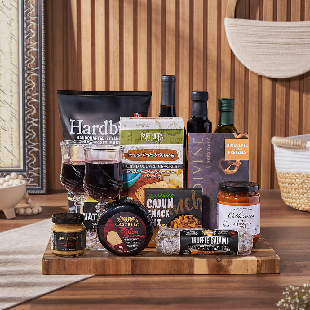 Etobicoke Wine &amp; Cheese Gift Basket from Maine Baskets - Wine Gift Set - Maine Delivery