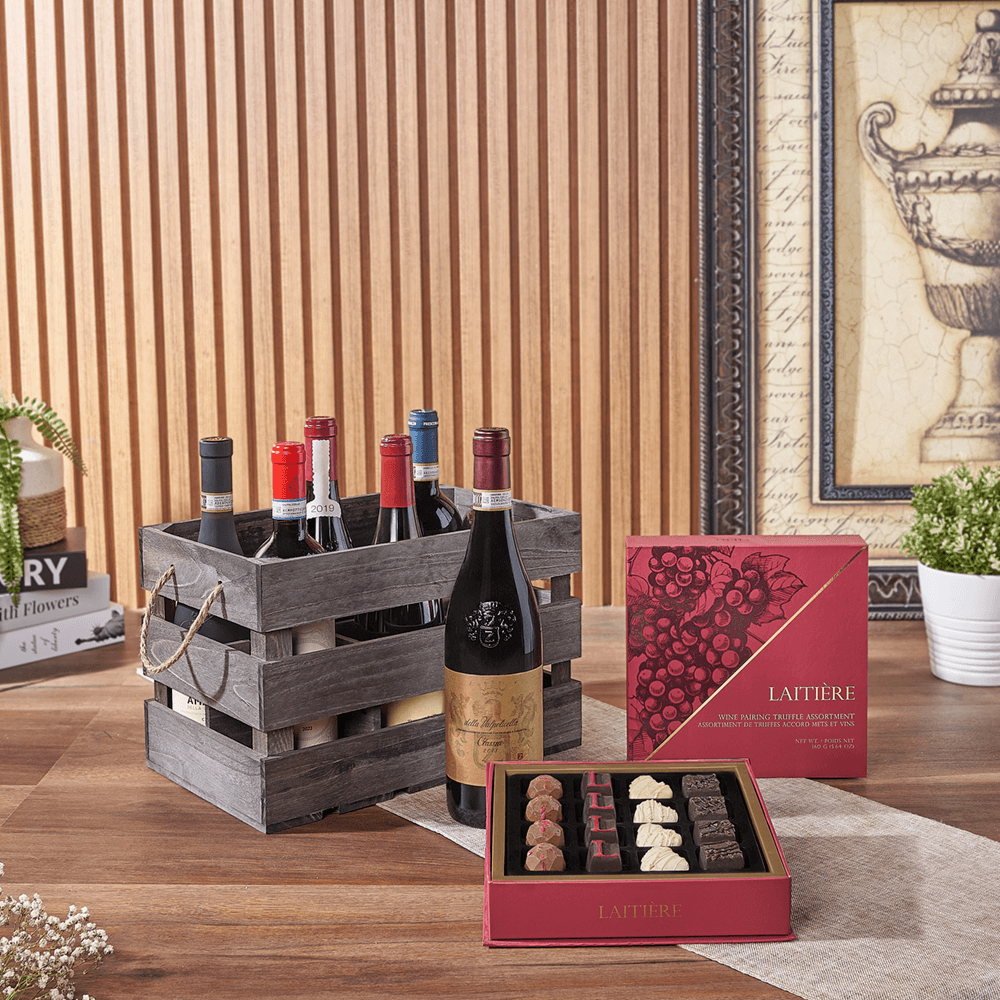 Exceptional Wine Gift Crate - Premium Wines from Maine Baskets -Wine Gift Basket - Maine Delivery