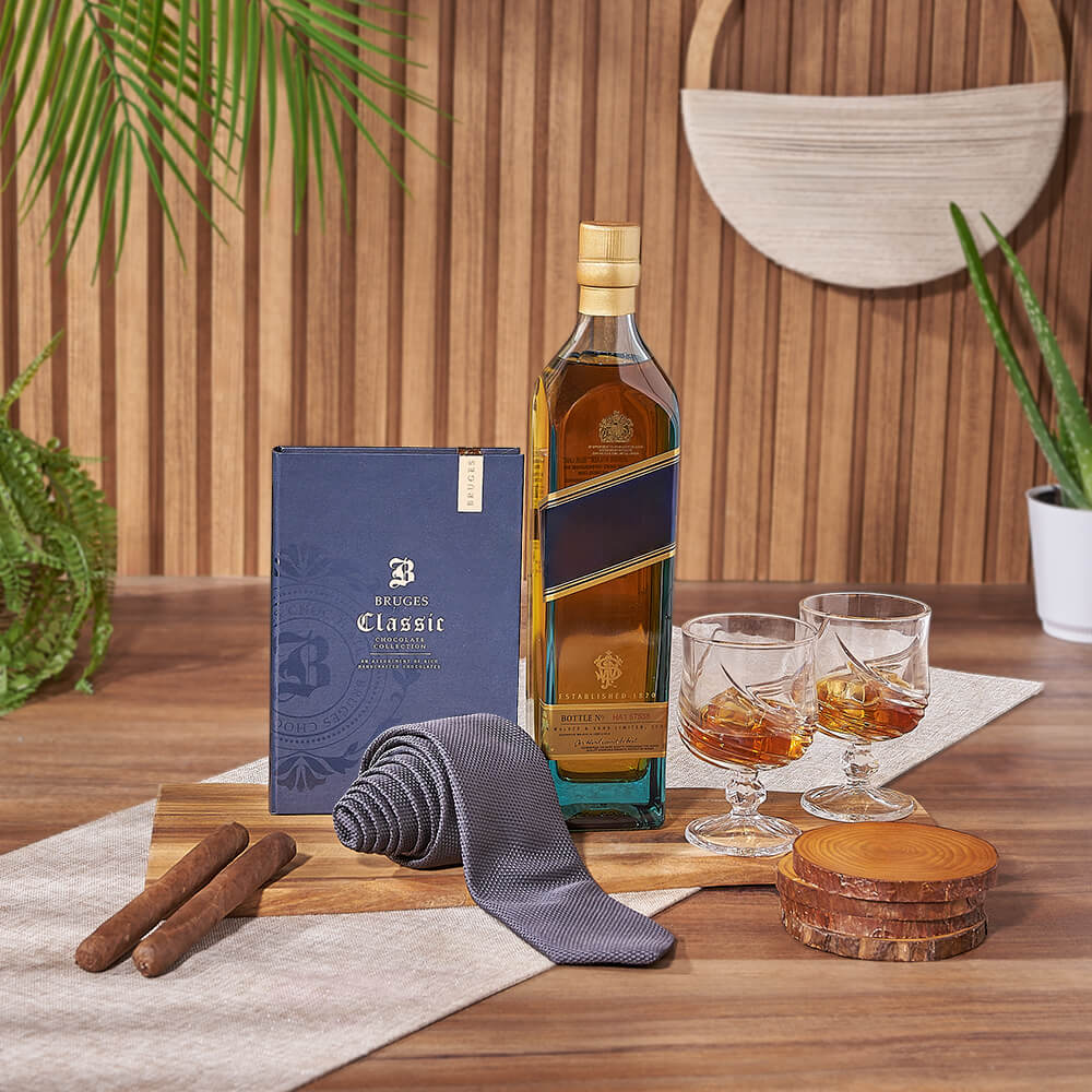 Executive Spirits &amp; Cigar Gift from Maine Baskets - Liquor Gift Set - Maine Delivery