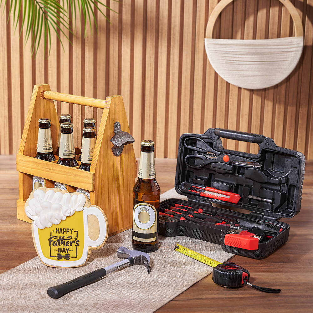 Father’s Day Brew &amp; Tool Gift from Maine Baskets - Beer Gift Set - Maine Delivery