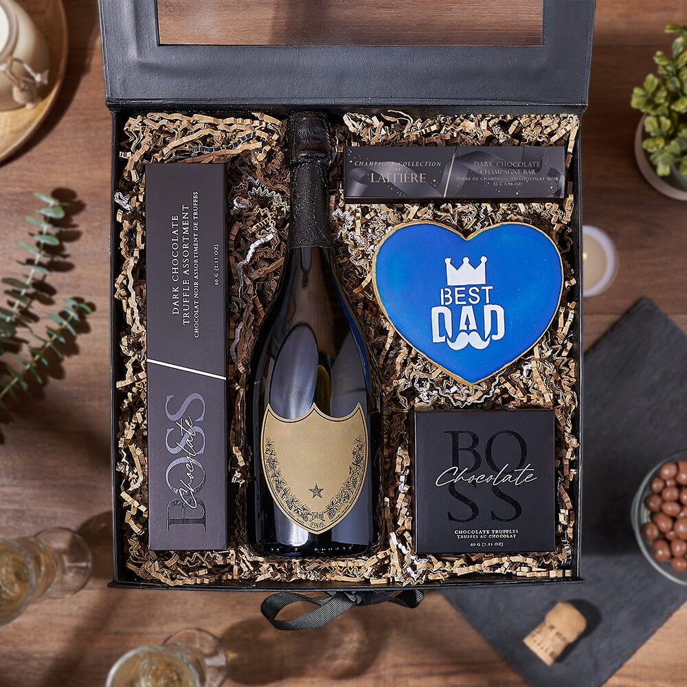Father’s Day Champagne &amp; Sweets Box from Maine Baskets - Champagne Gift Set - Maine Delivery