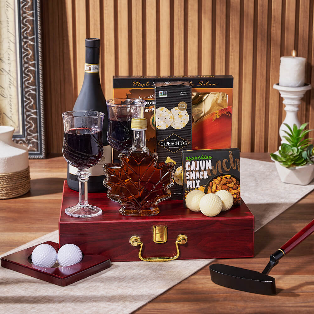 Golf Practice &amp; Wine Gift, wine gift, wine, seafood gift, seafood, golf gift, golf, putting gift, putting, Maine delivery