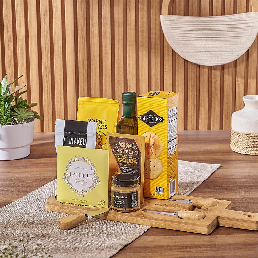 Gourmet Cheese &amp; Cracker Gift Set, cheese gift, cheese, cheese board gift, cheese board
