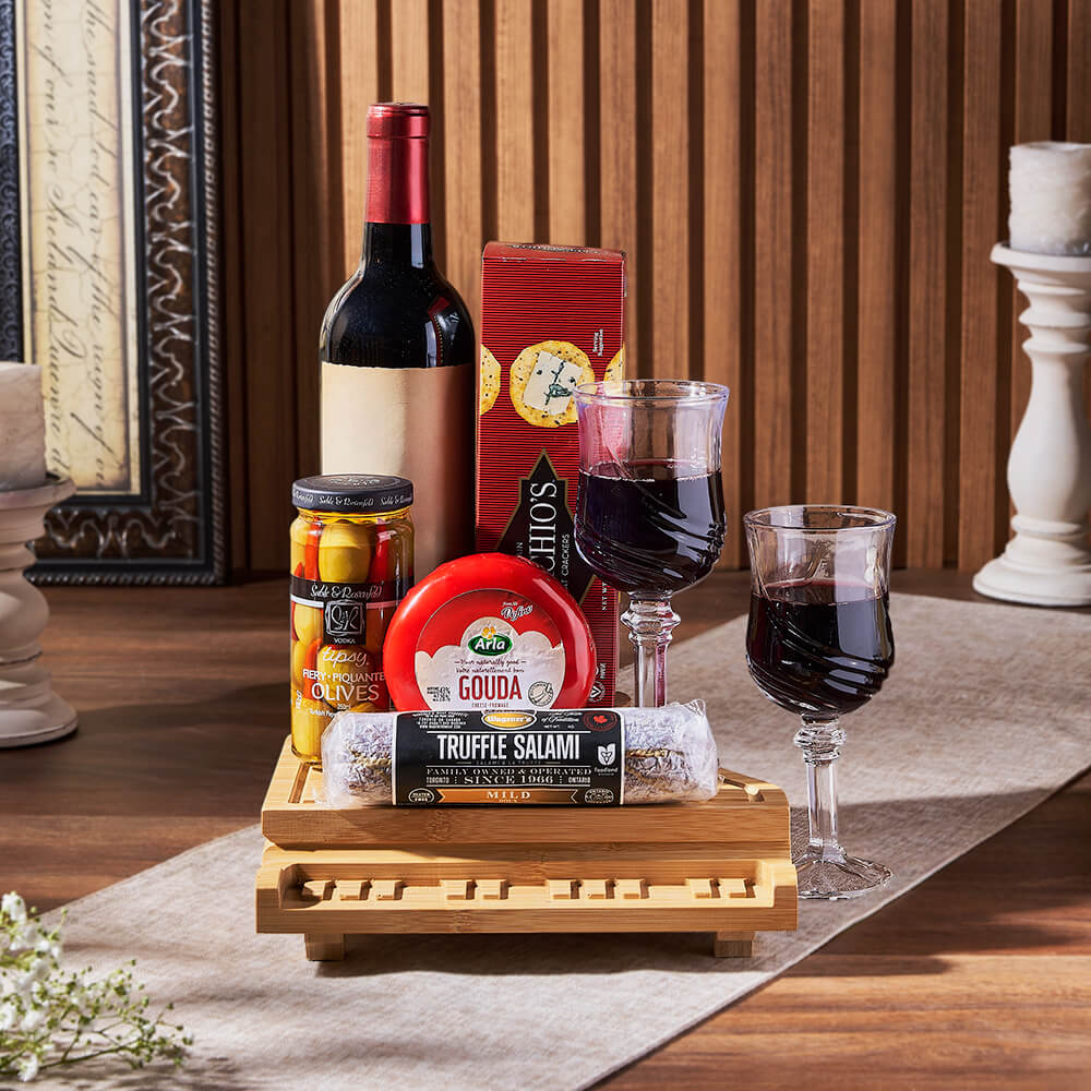 Grand Piano &amp; Wine Gift Basket from Maine Baskets - Wine Gift Set - Maine Delivery