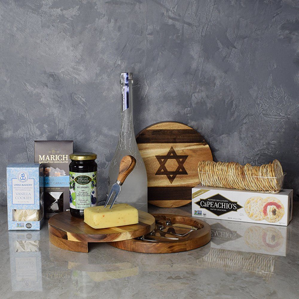 Kosher Liquor &amp; Snacks Platter from Maine Baskets - Maine Delivery