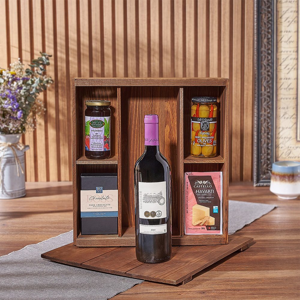 Kosher Wine and Wildberry Gift – how the gift is presented