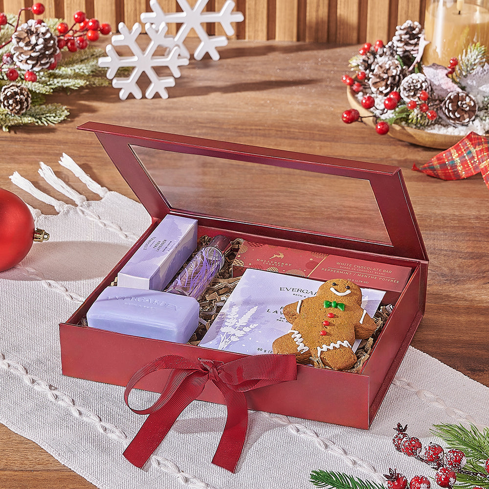 Christmas Bath and Cookie Basket – how the gift is presented