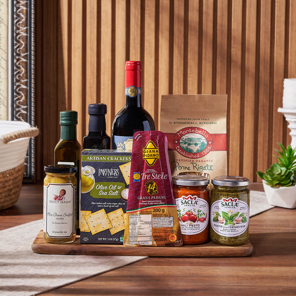 Wine and Serving Board Gift – how the gift is presented