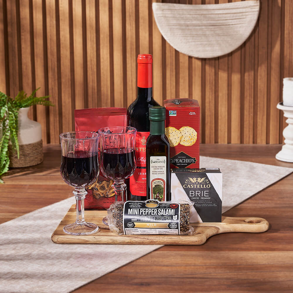 Love for Wine &amp; Cheese Board from Maine Baskets - Wine Gift Set - Maine Delivery